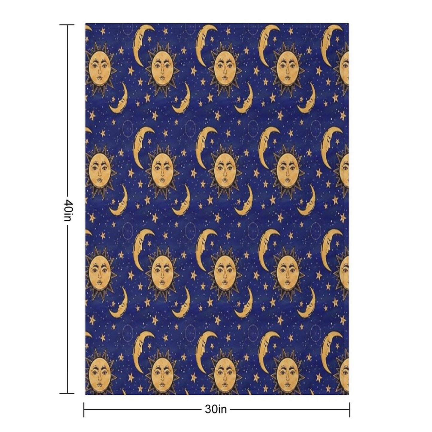 Vintage Moon And Sun Stars Celestial Throw Blanket