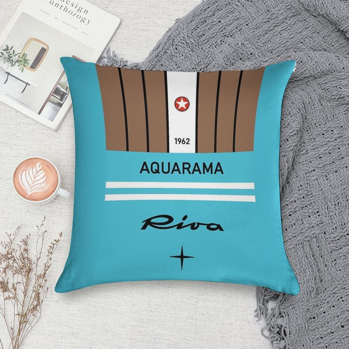 Riva Aquarama Yachting Lake Como Cannes Monaco Saint-Tropez Soft High-Density Material Throw Pillow