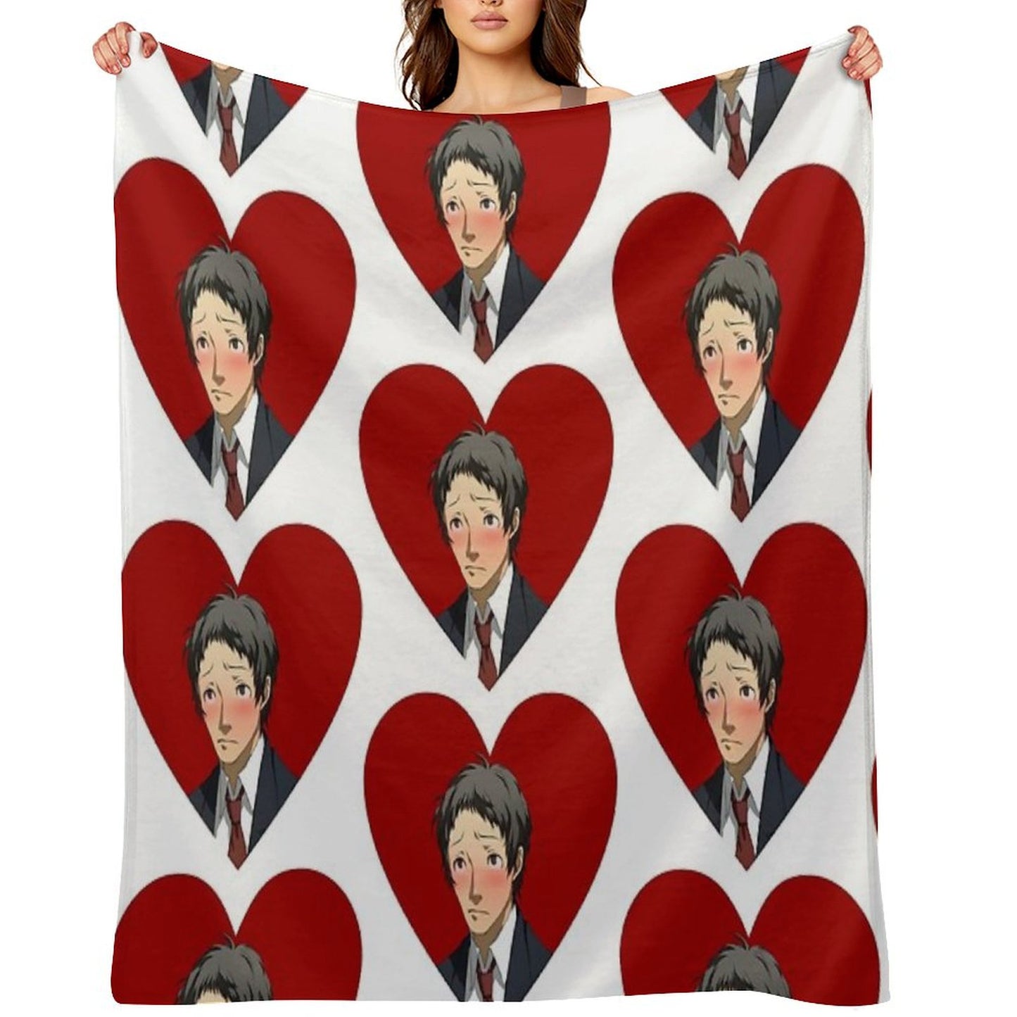 Tohru Adachi Portrait (Blushing Heart) Throw Blanket