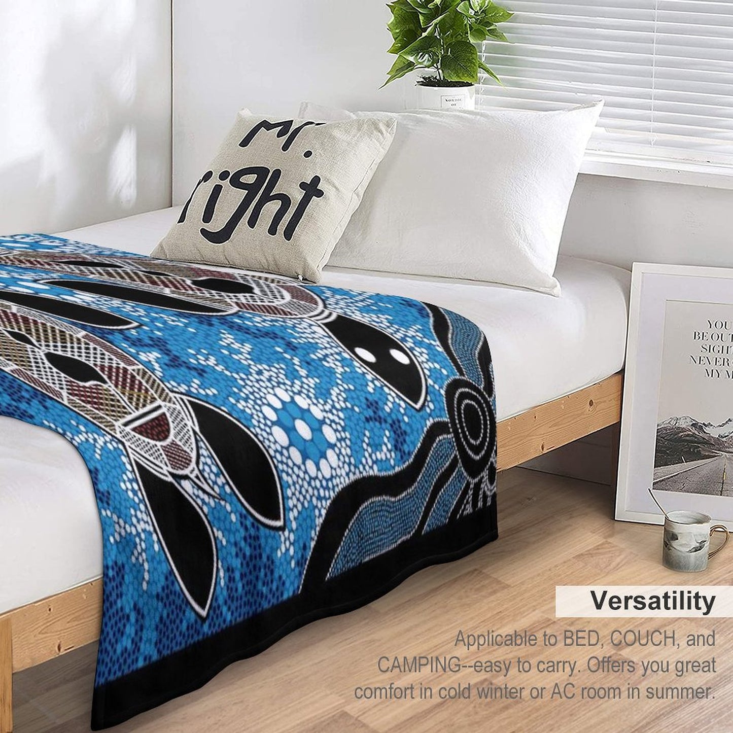 Authentic Aboriginal Art - Sea Turtles Throw Blanket