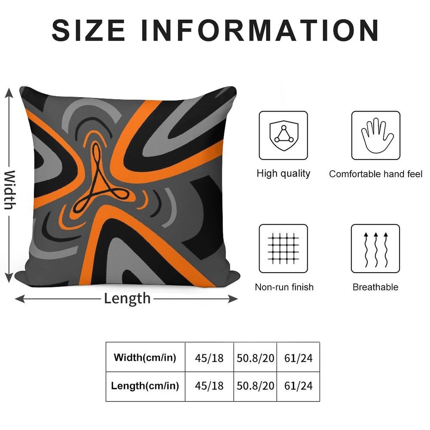 Hail Adobe - Orange, Grey, And Black Soft Bedroom Essential Throw Pillow
