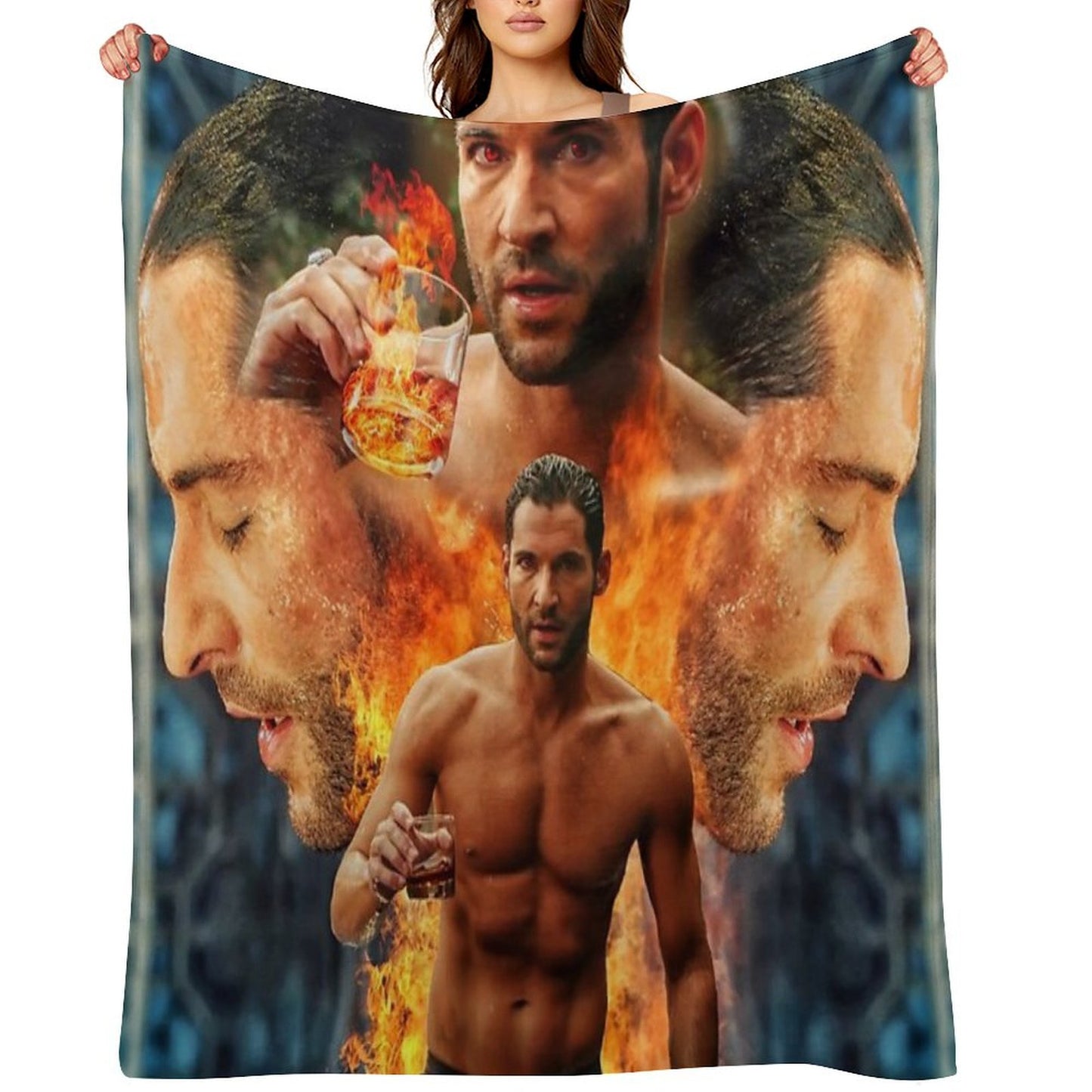 Tom Ellis - Lucifer Is Risen Throw Blanket