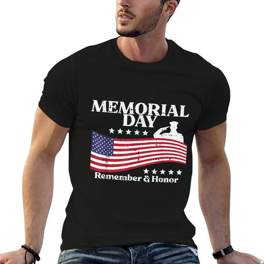 Memorial Day USA Remember Honor Patriot Men Women Kids  Trendy Pattern T-Shirt