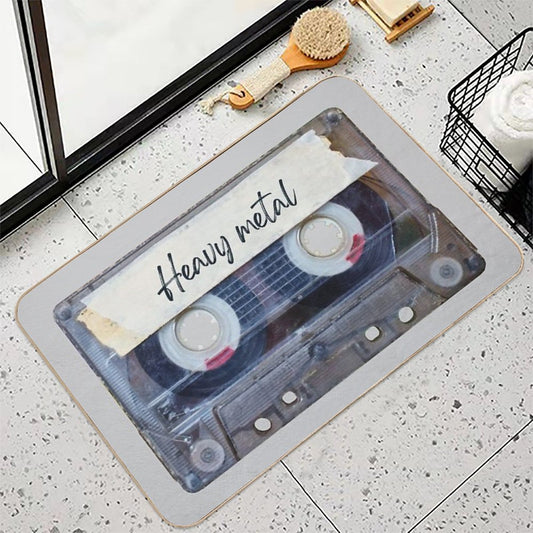 Best of Heavy Metal Music Songs Style Cassette Old School Bath Mat