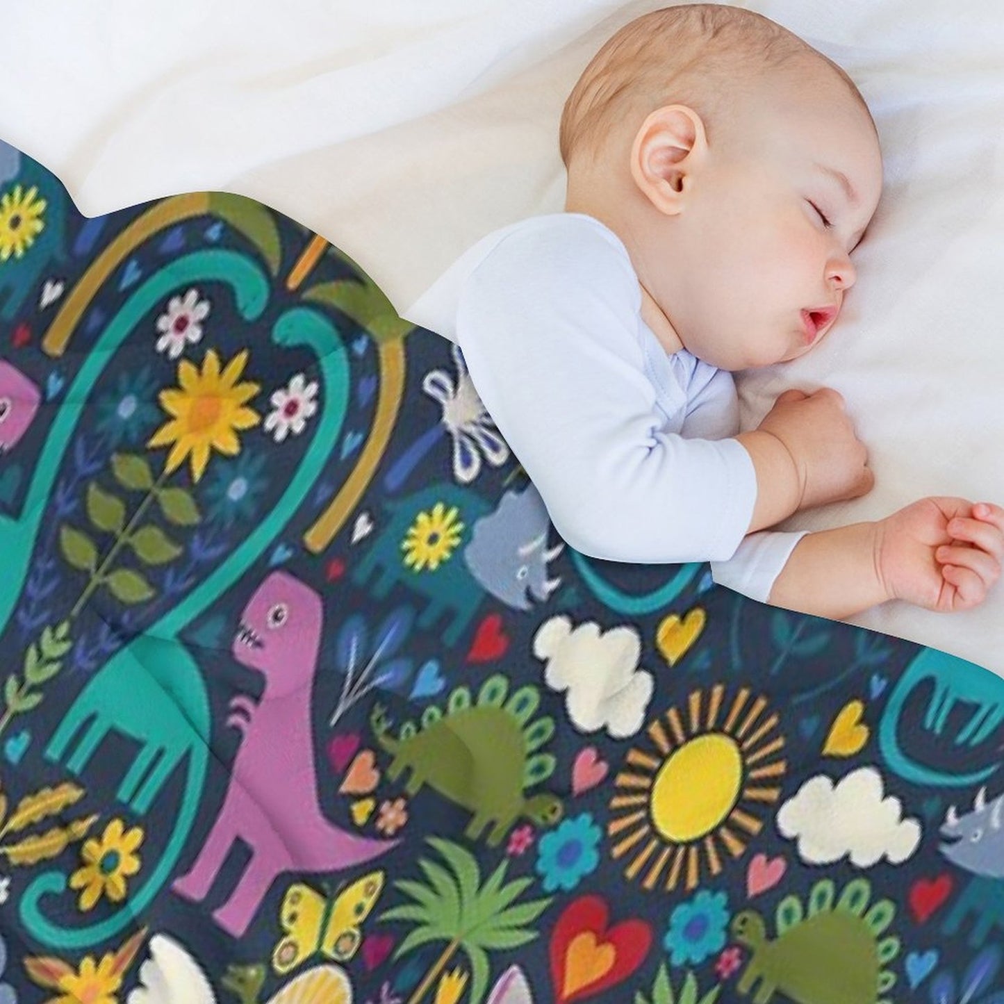 Peace, Love And Dinosaurs - Cute Animal Pattern by Cecca Designs Throw Blanket