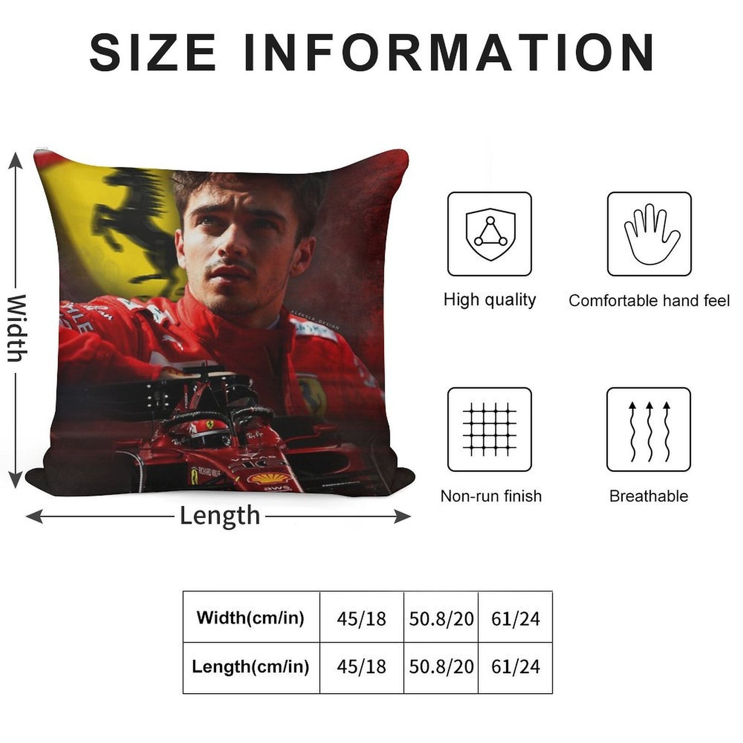 Charles Leclerc F1 2022 Soft Gift Ready Throw Pillow
