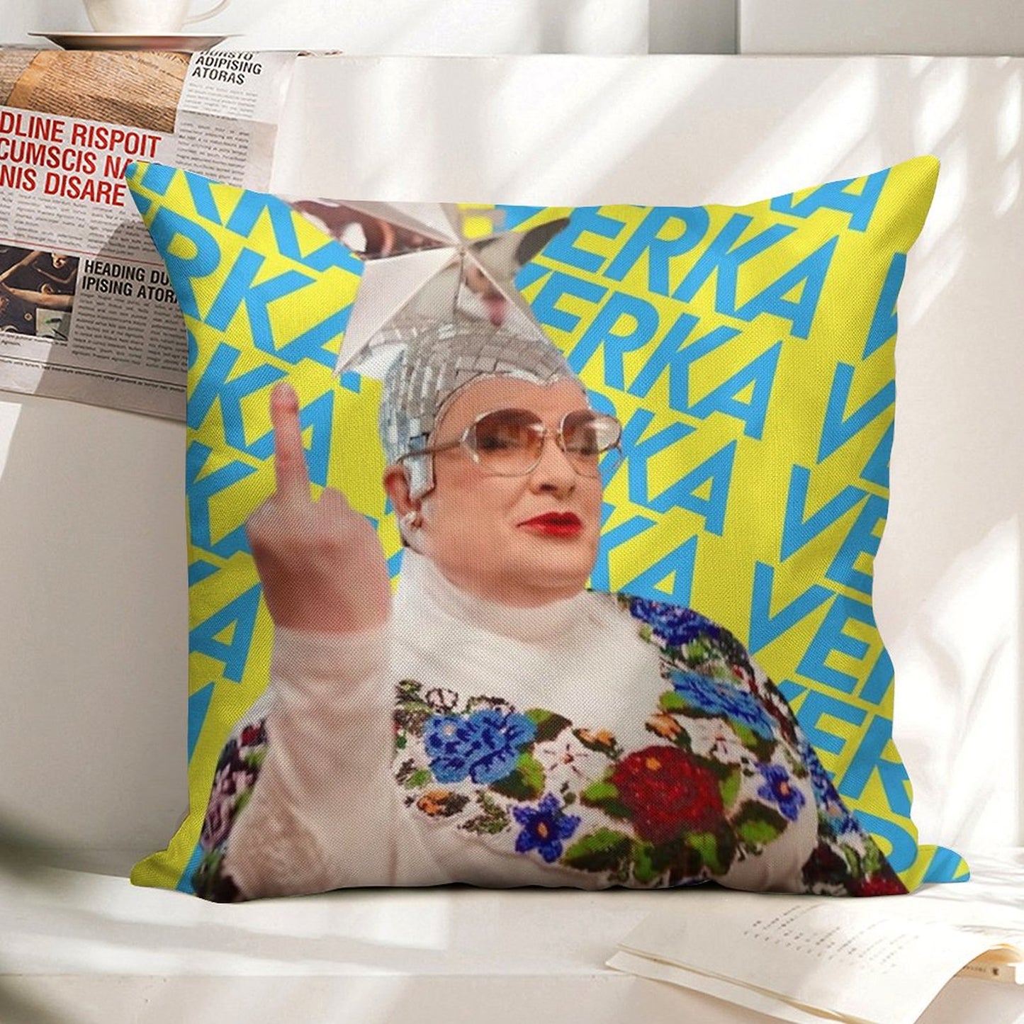 Verka Serduchka Linen Throw Pillow Cover
