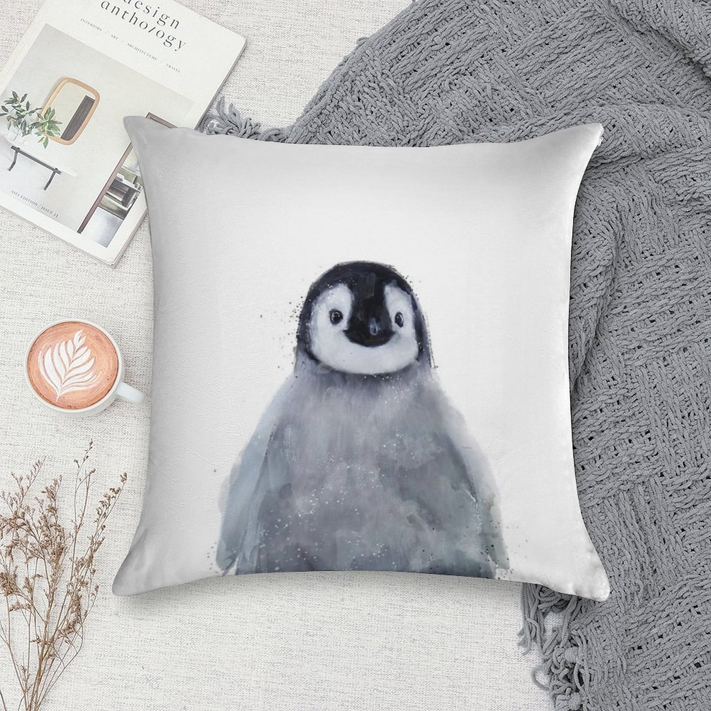 Little Penguin Soft Durable Construction Throw Pillow