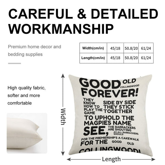 Good Old Collingwood Forever! Linen Throw Pillow Cover