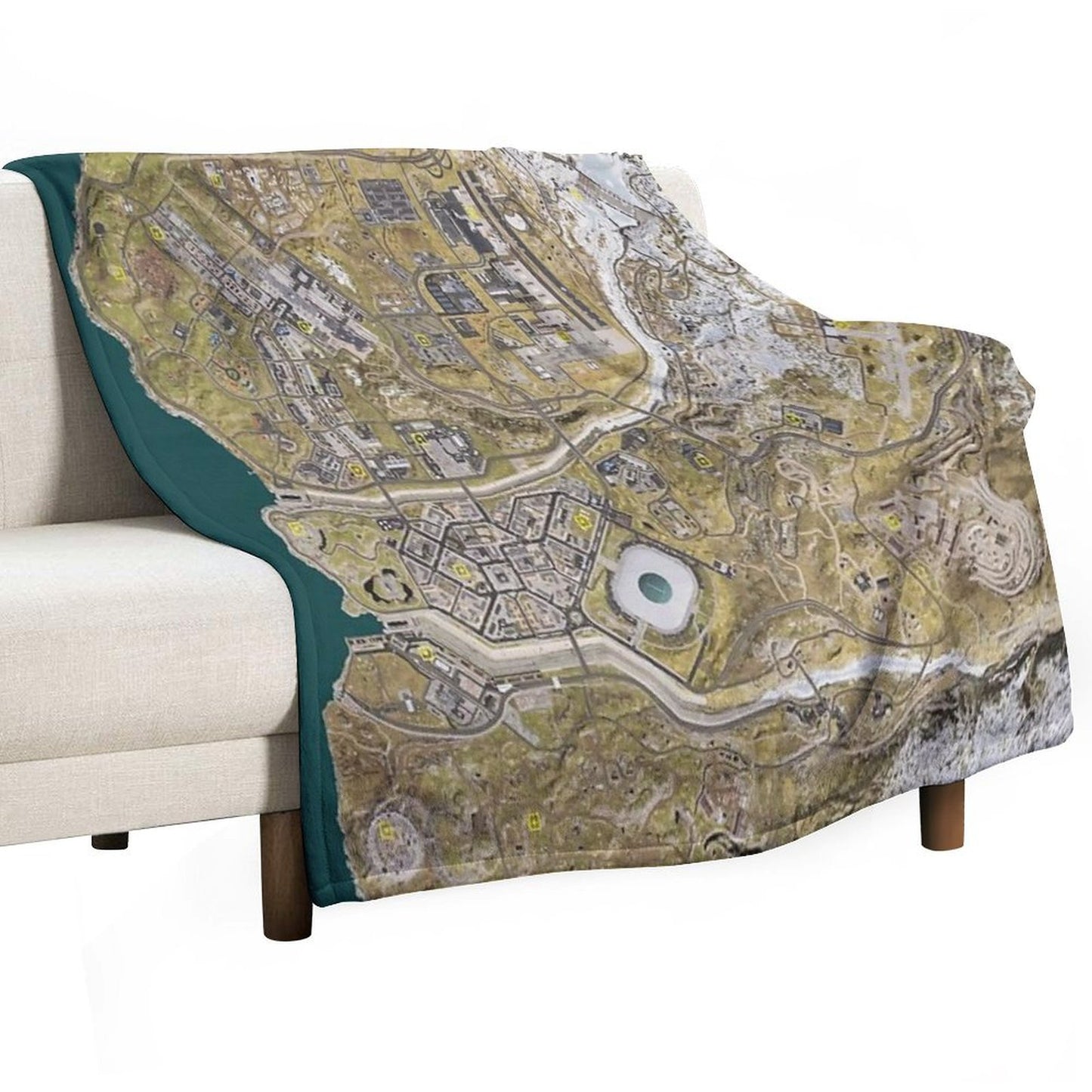 COD WARZONE MAP Throw Blanket