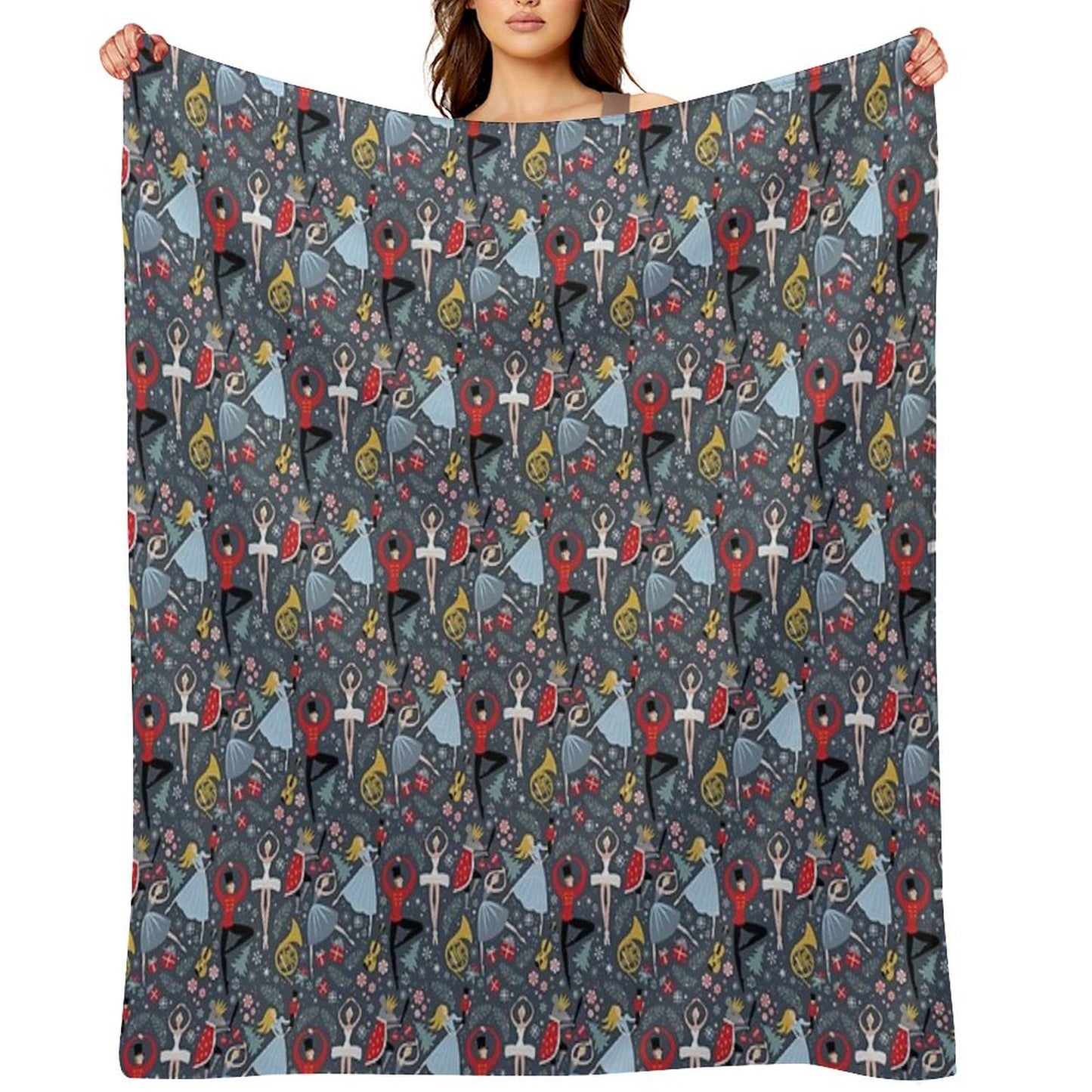 Clara's Nutcracker Ballet Repeat by Robin Pickens Throw Blanket
