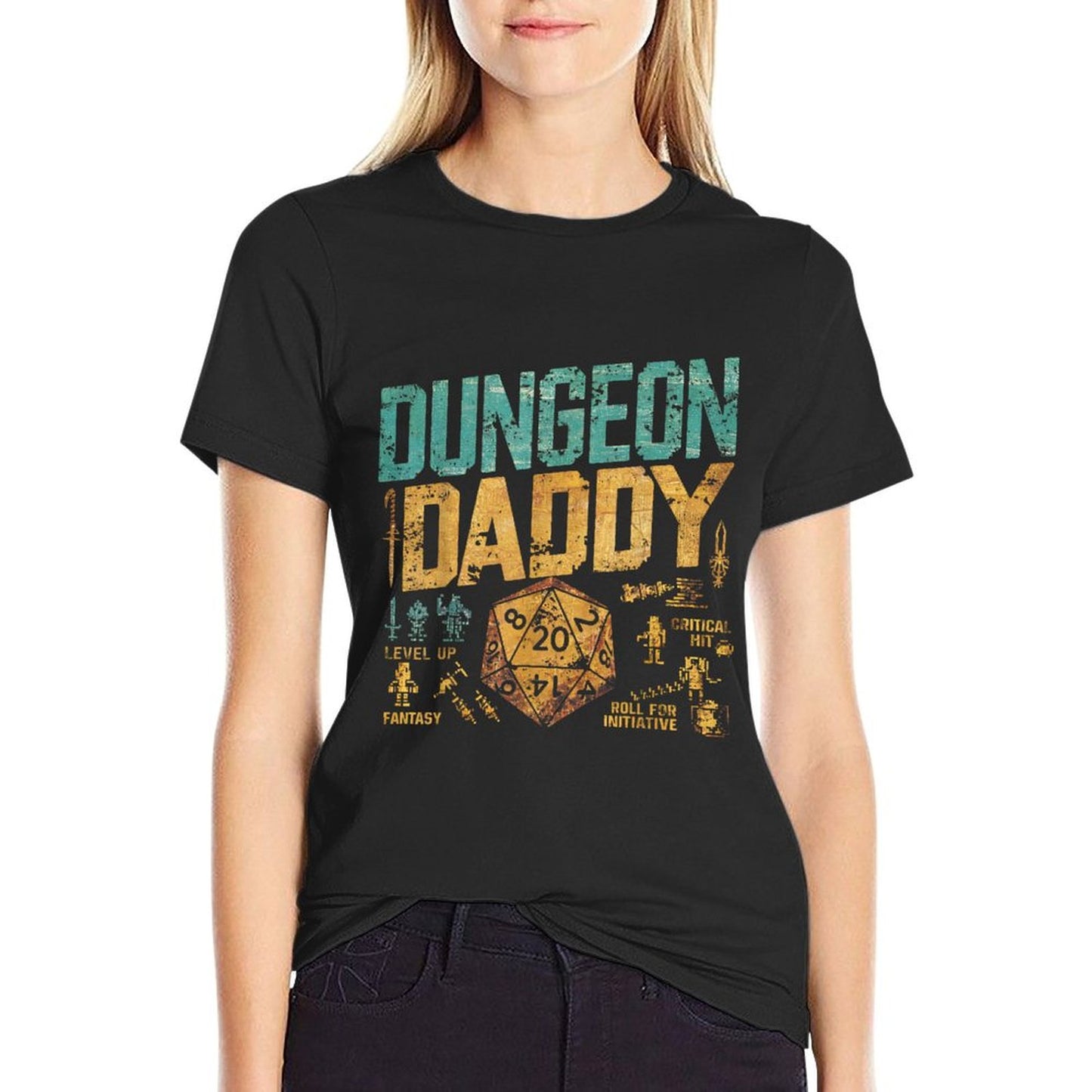 Retro Dungeon Daddy for Father, Fathers Day T-Shirt