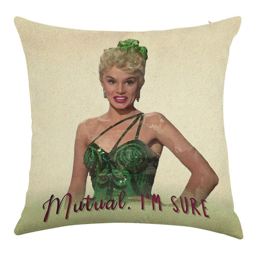 Mutual, I'm Sure - White Christmas Linen Throw Pillow Cover