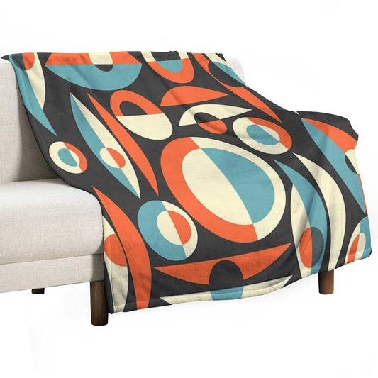 Retro Eames Era Pisces Throw Blanket