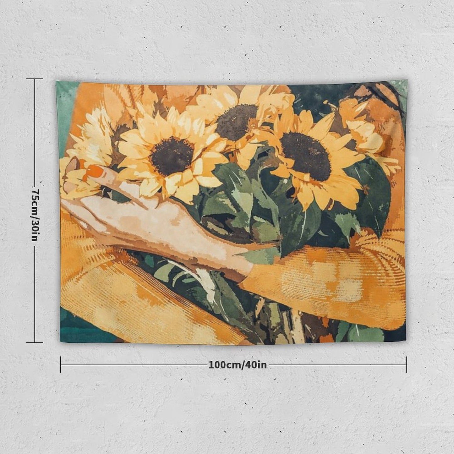 Holding Sunflowers Tapestry