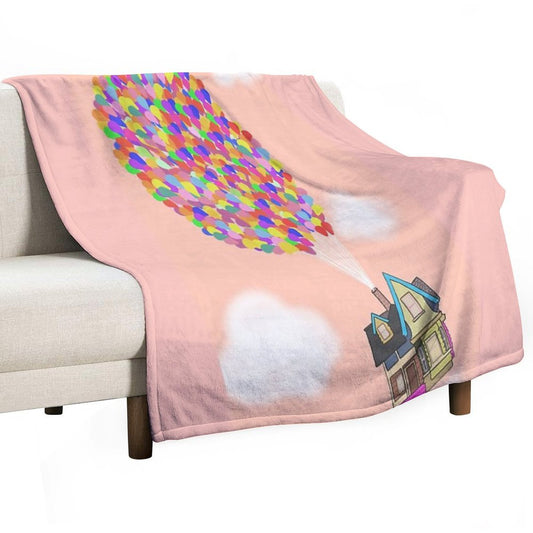 Up - Peach Throw Blanket