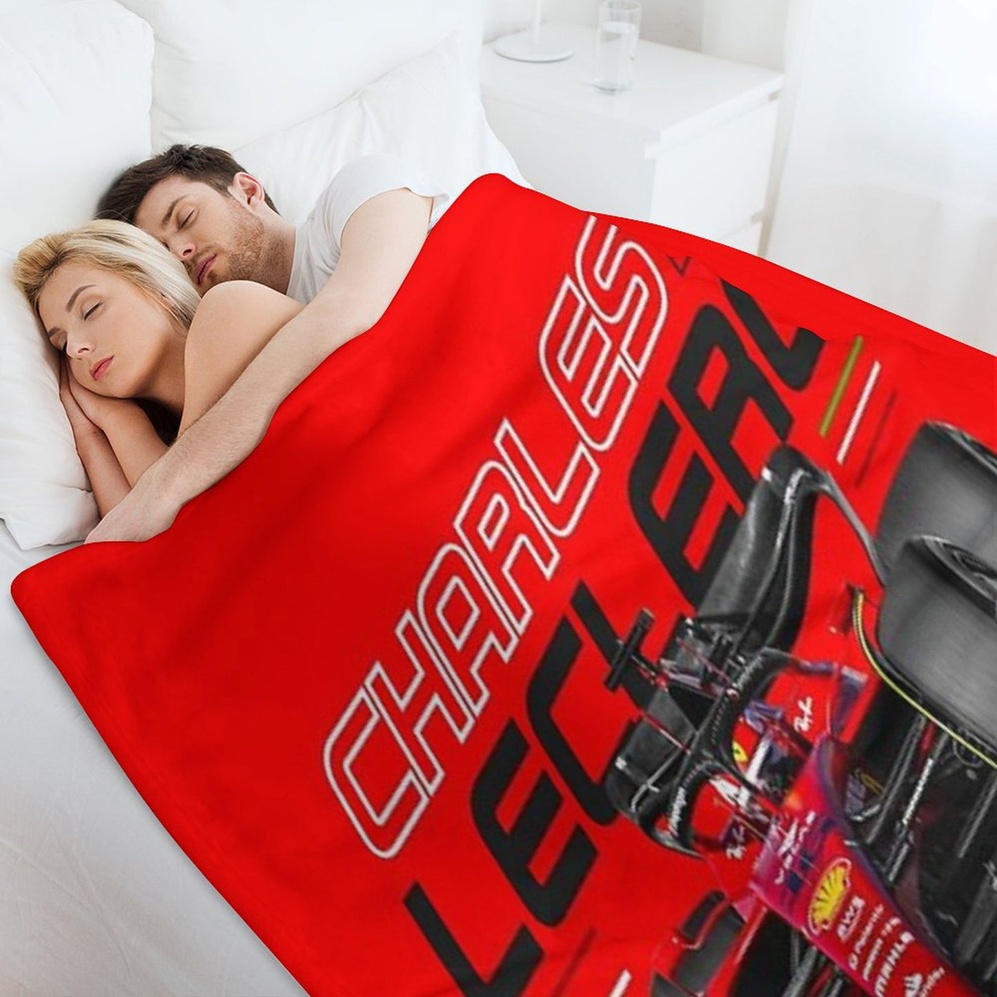 Charles Leclerc Scuderia Ferrari 2022 Throw Blanket