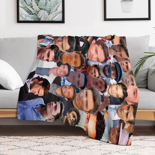 Ed Westwick Photo Collage Throw Blanket