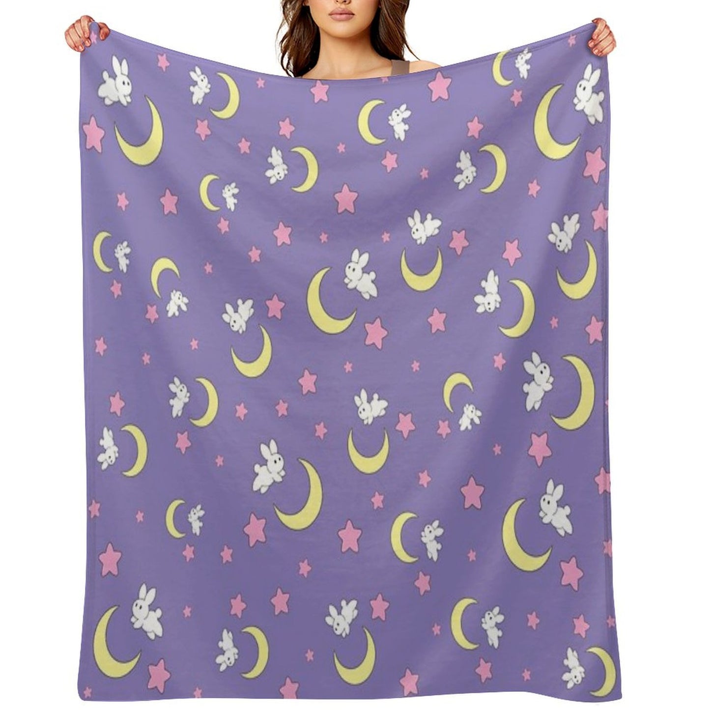 Rabbit of The Moon Throw Blanket