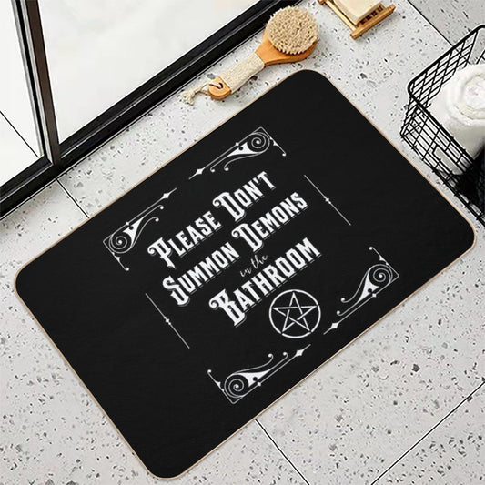 Please Don't Summon Demons in The Bathroom Goth  Home Decor Bath Mat