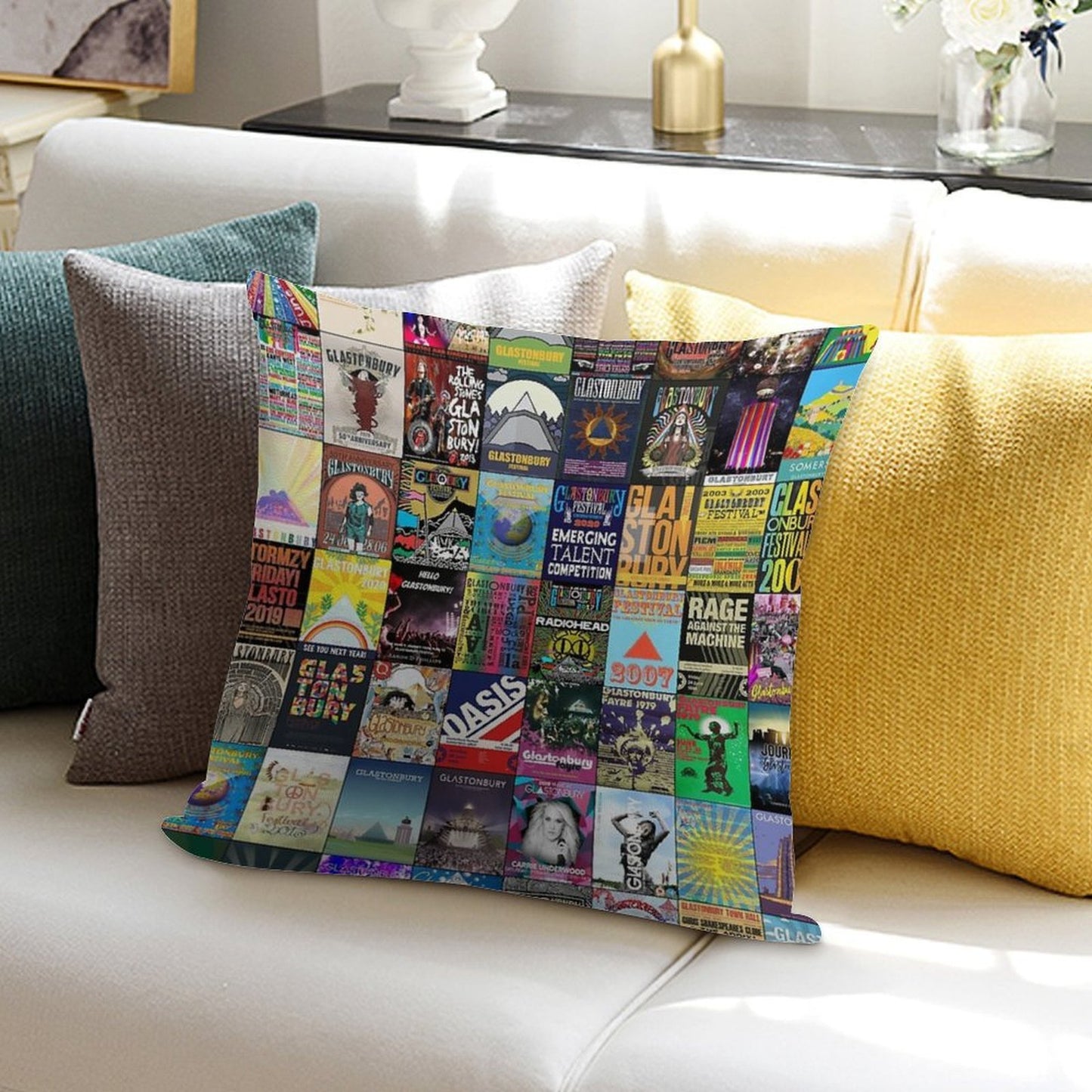 Glastonbury Festival Soft Home Decor Throw Pillow