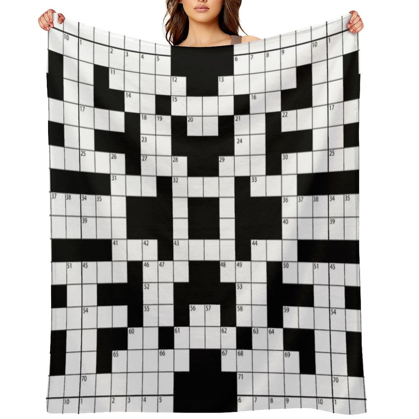 Cool Crossword Pattern Throw Blanket