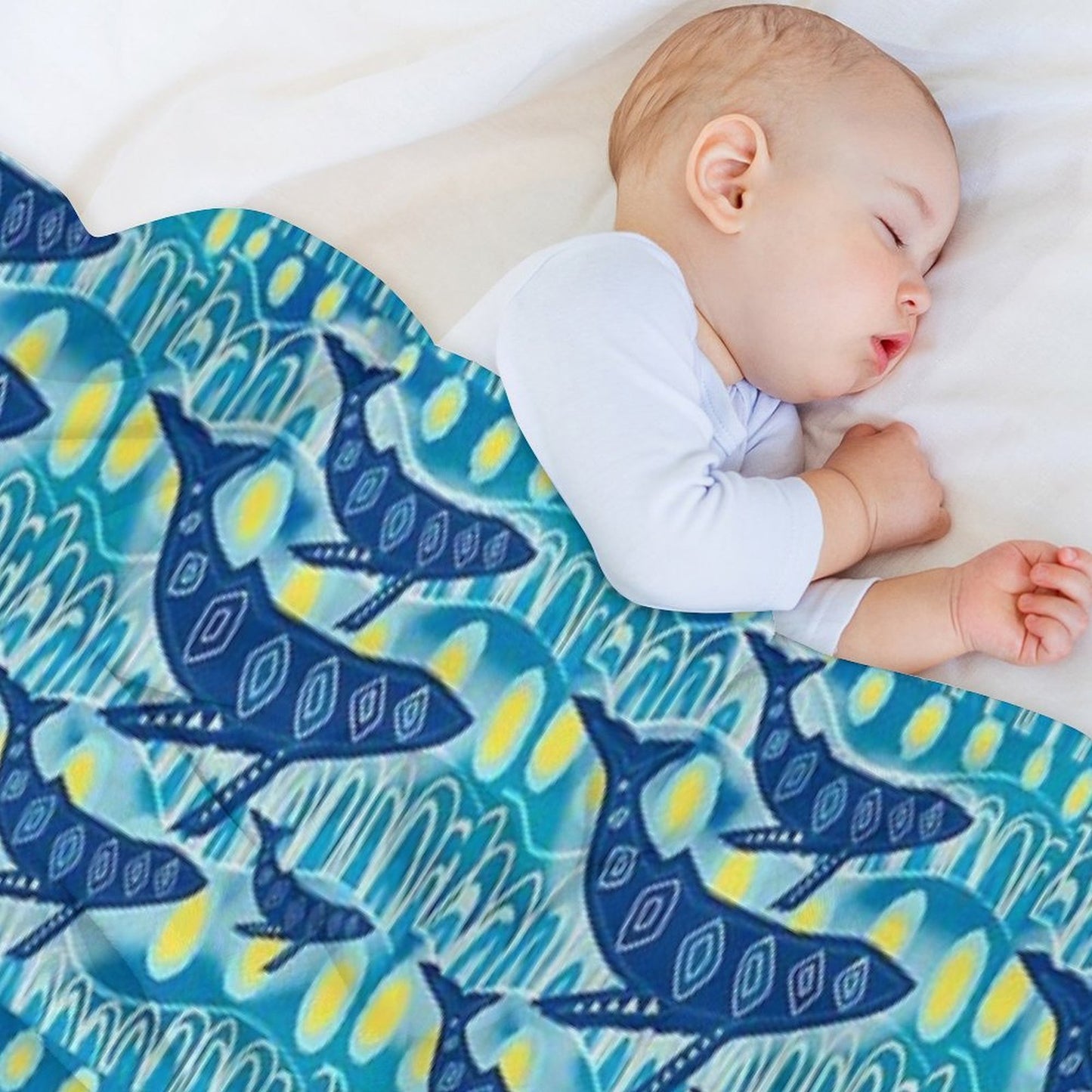 ' Gawura 'Whale Dreaming Throw Blanket