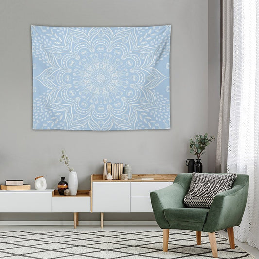 Baby Blue Mandala Pattern Tapestry