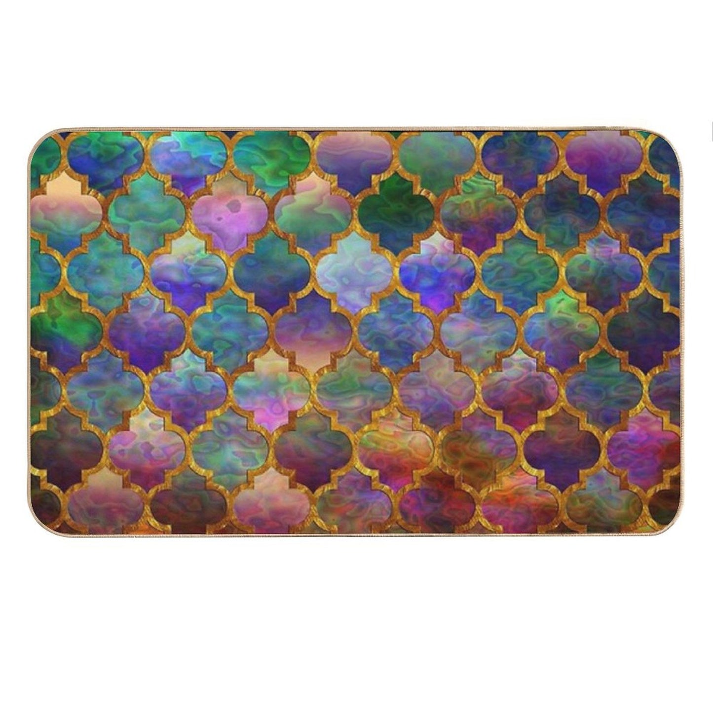 Arabic Moroccan Mosaic Pattern Bath Mat