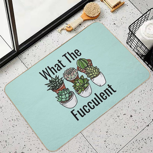 What The Fucculent Funny Meme Bath Mat