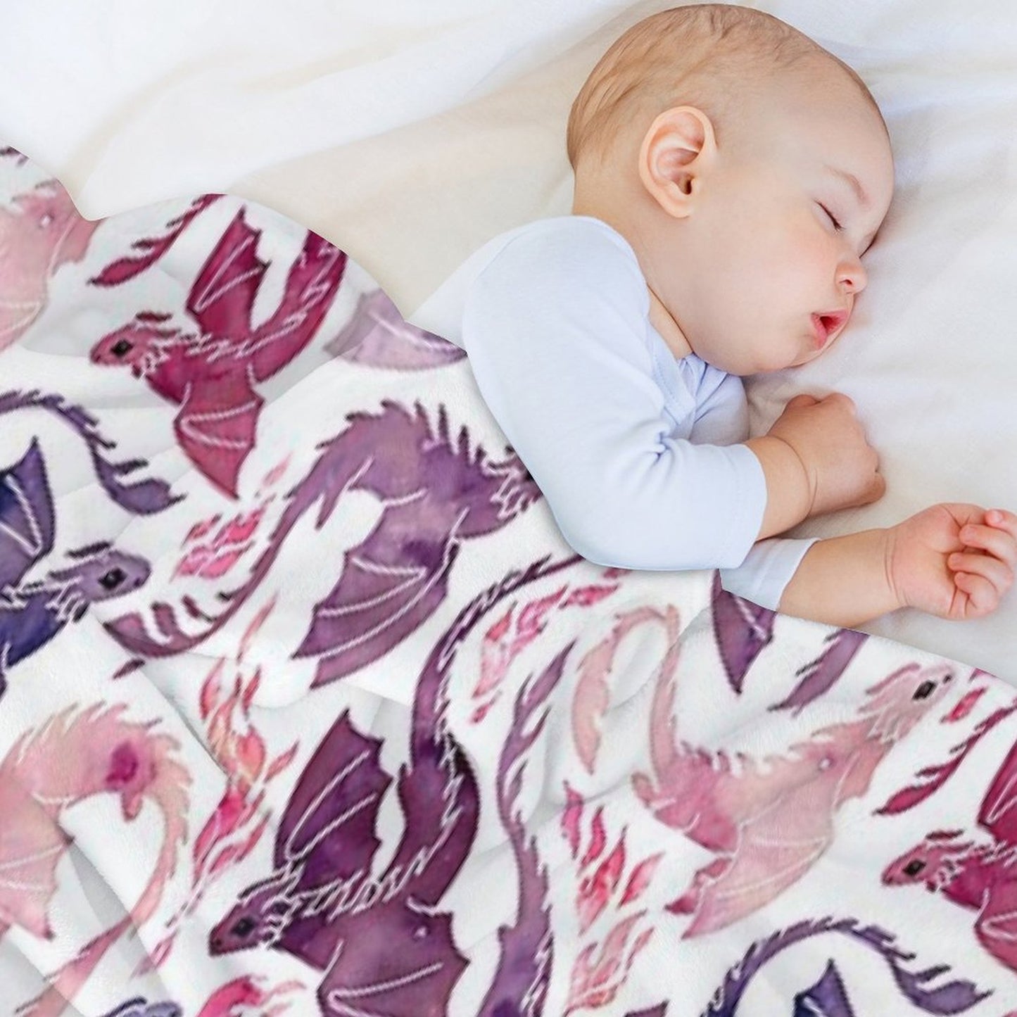 Dragon Fire Pink & Purple Throw Blanket