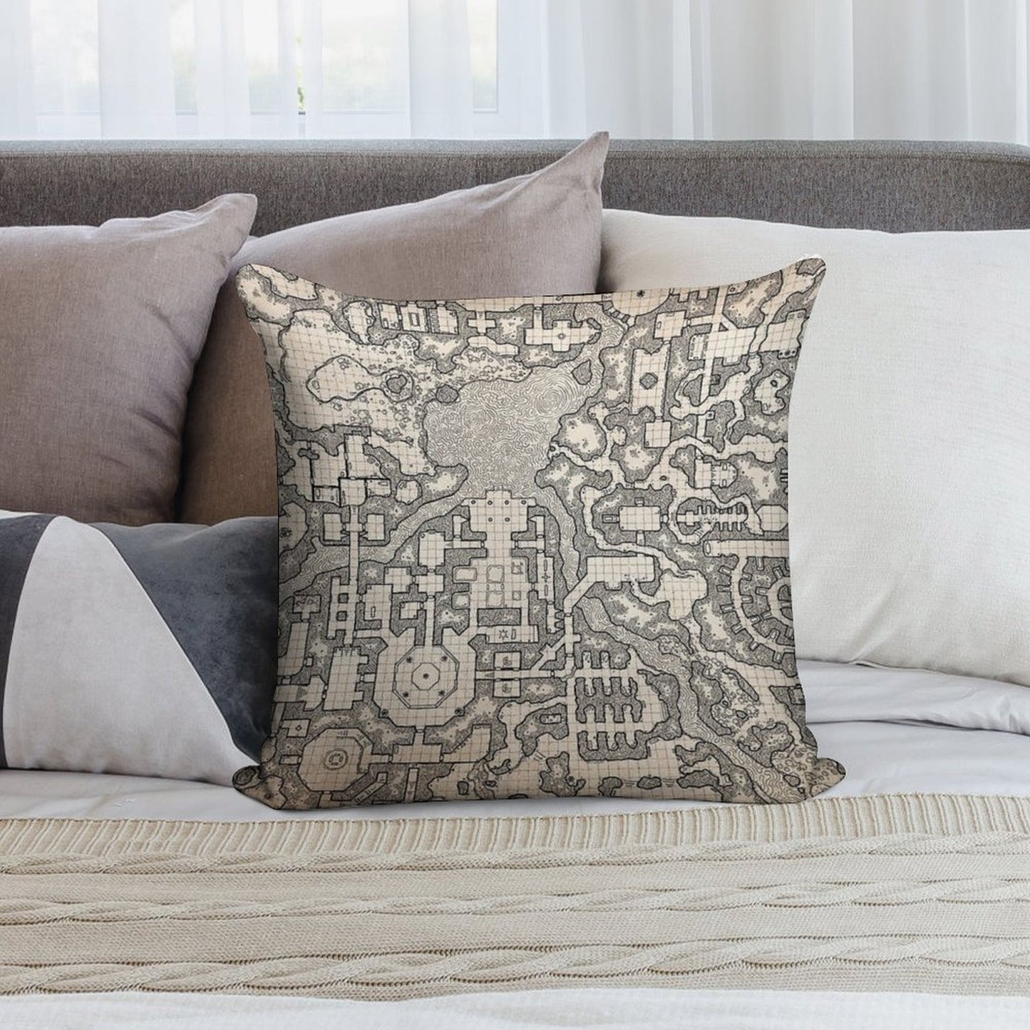 The Winter Tombs - A Massive Dungeon Complex by Dyson Logos Soft Reinforced Edging Throw Pillow