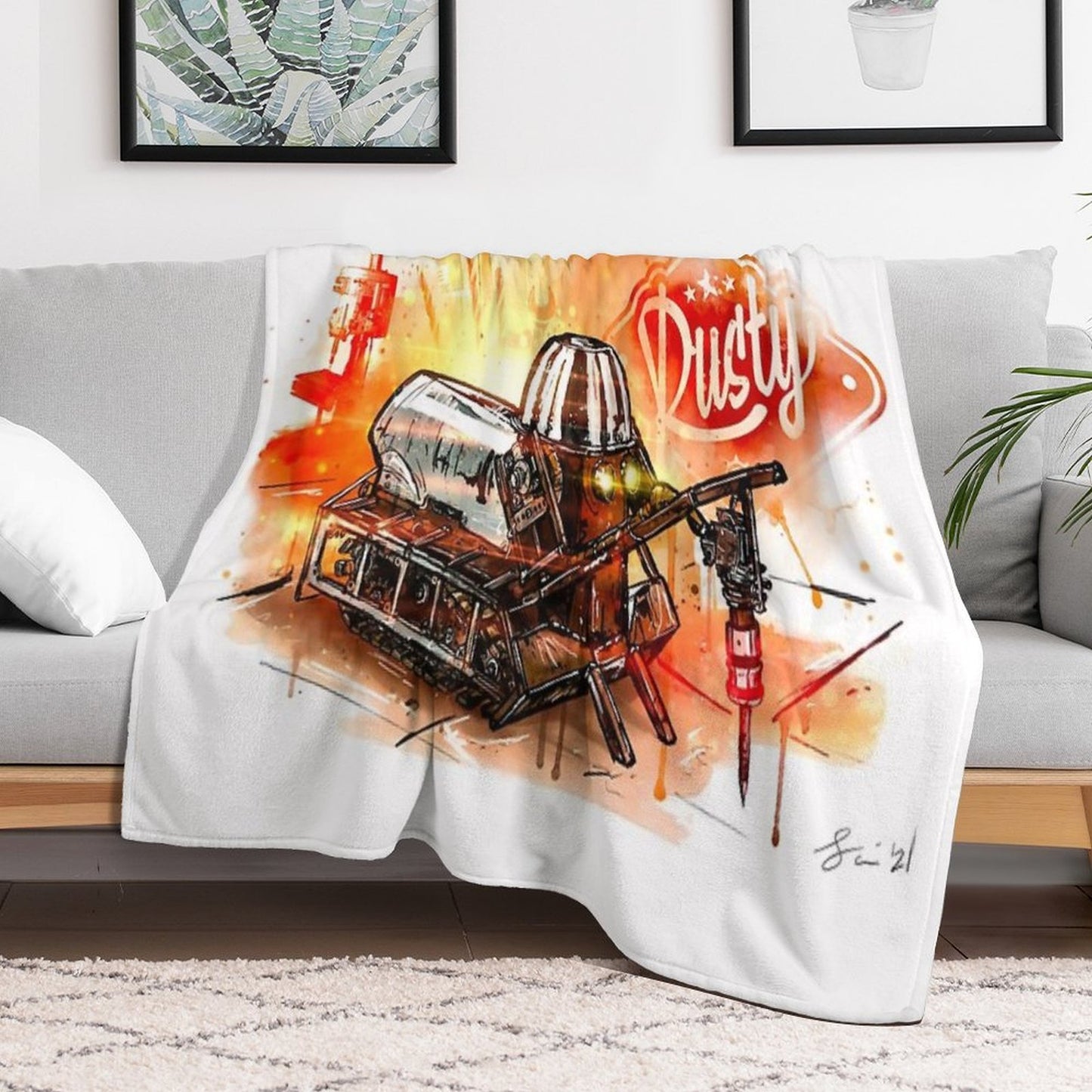 Rusty Art Throw Blanket
