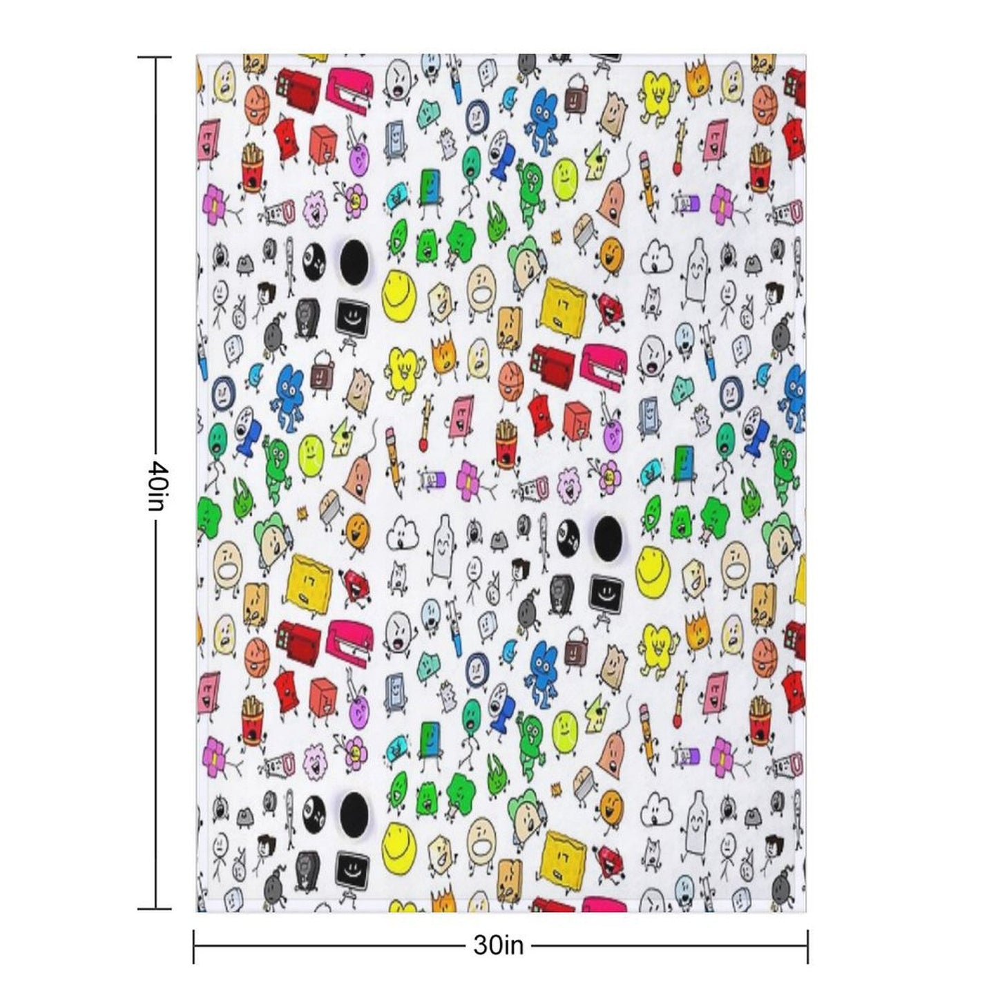 BFDI All Characters (Transparent) Throw Blanket