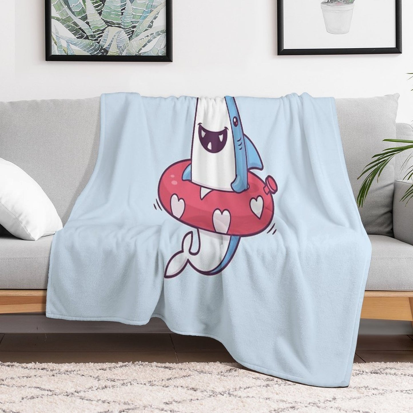 Shark Summer Fun Throw Blanket