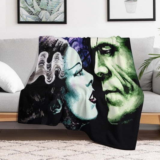 Bride & Frankie Monsters in Love Throw Blanket