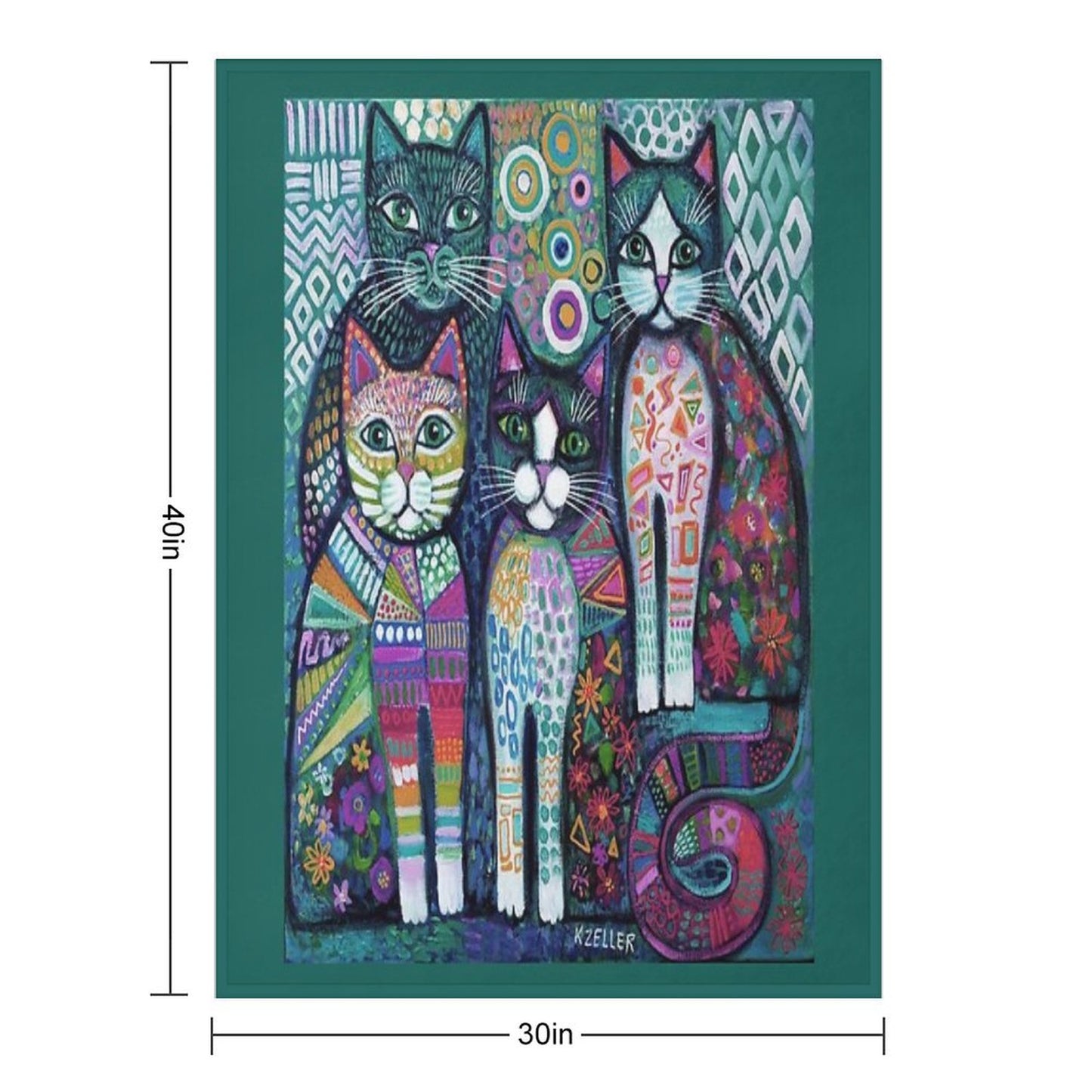 Quirky Cats Throw Blanket