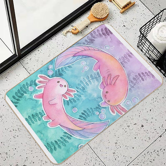 Super Cute Axolotl - Kawaii Bath Mat