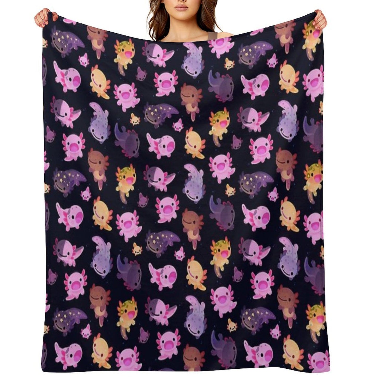 Happy Axolotl Throw Blanket