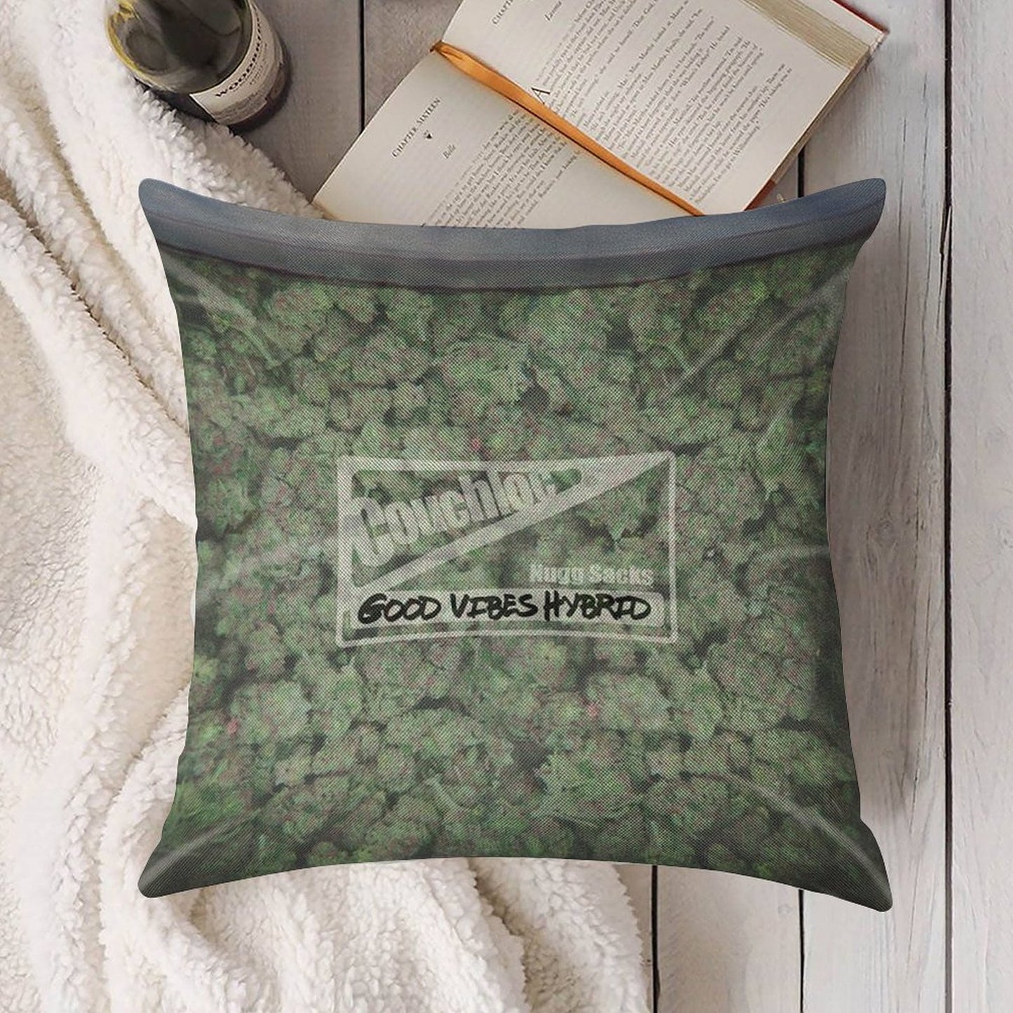 The Big Bag of Weed Pillow Linen Throw Pillow Cover