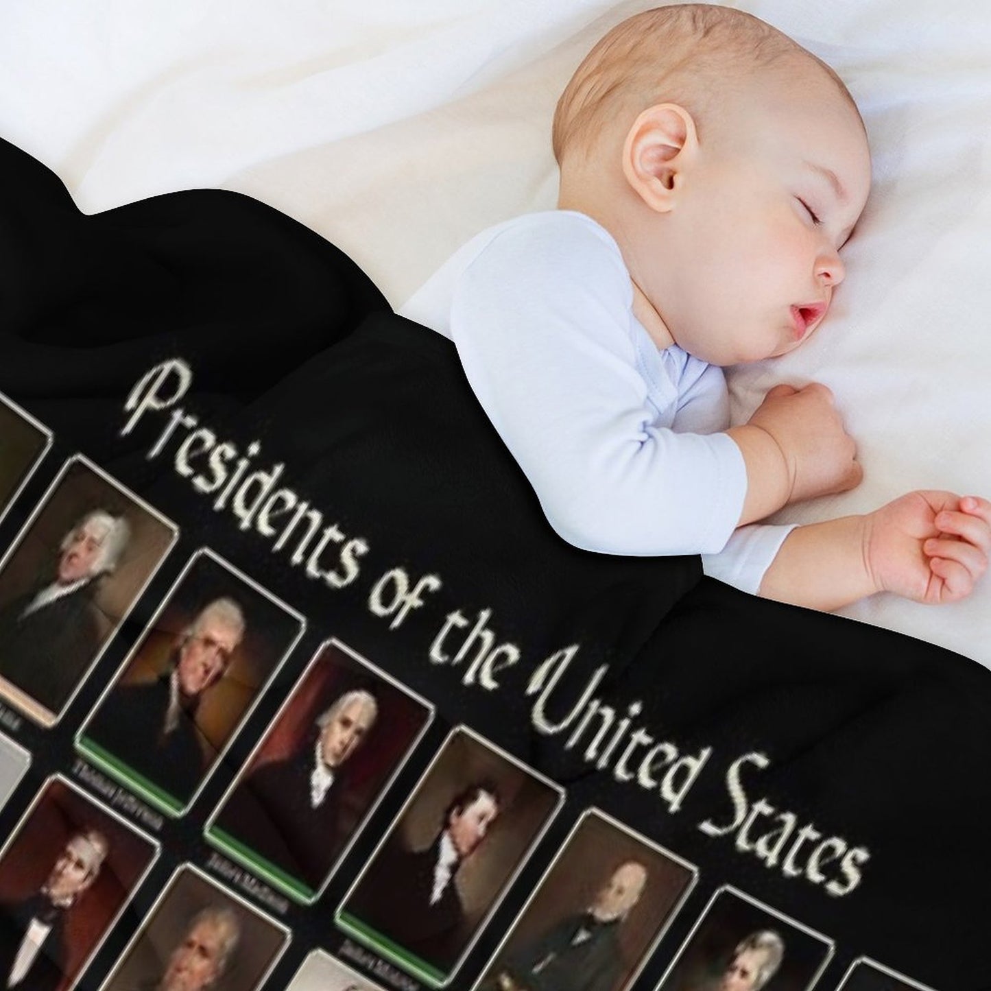 47 Presidents of The United States List (Updated - Including Trump) Throw Blanket