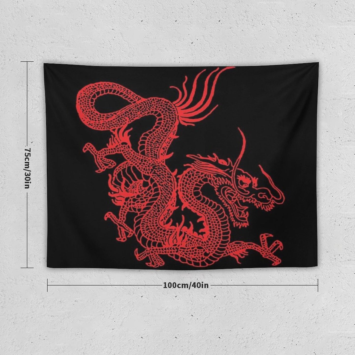 Red Chinese Dragon Tapestry
