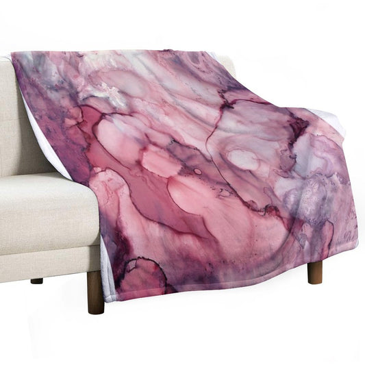 Liquid Mauve Abstract Throw Blanket