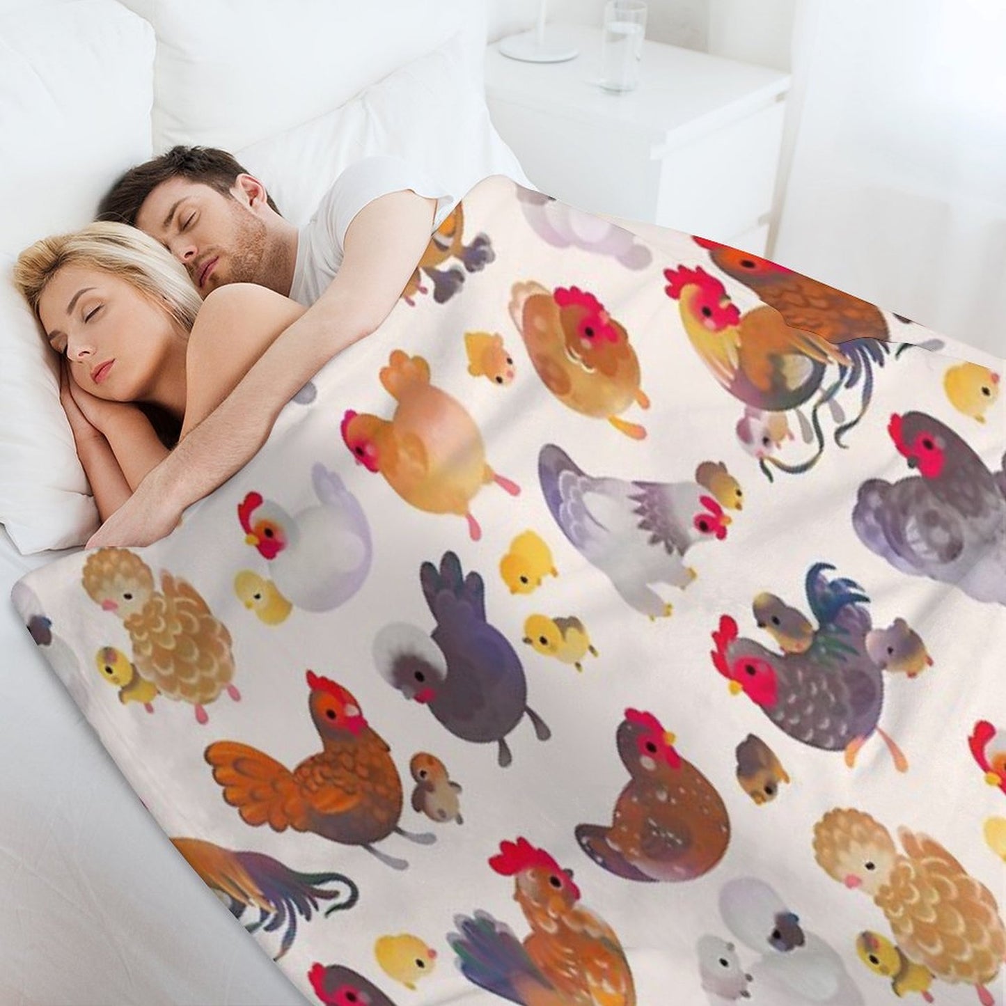 Chicken And Chick - Pastel Throw Blanket