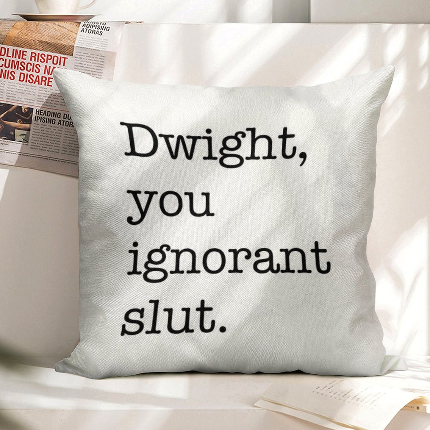 Dwight The Office Quote Linen Throw Pillow Cover