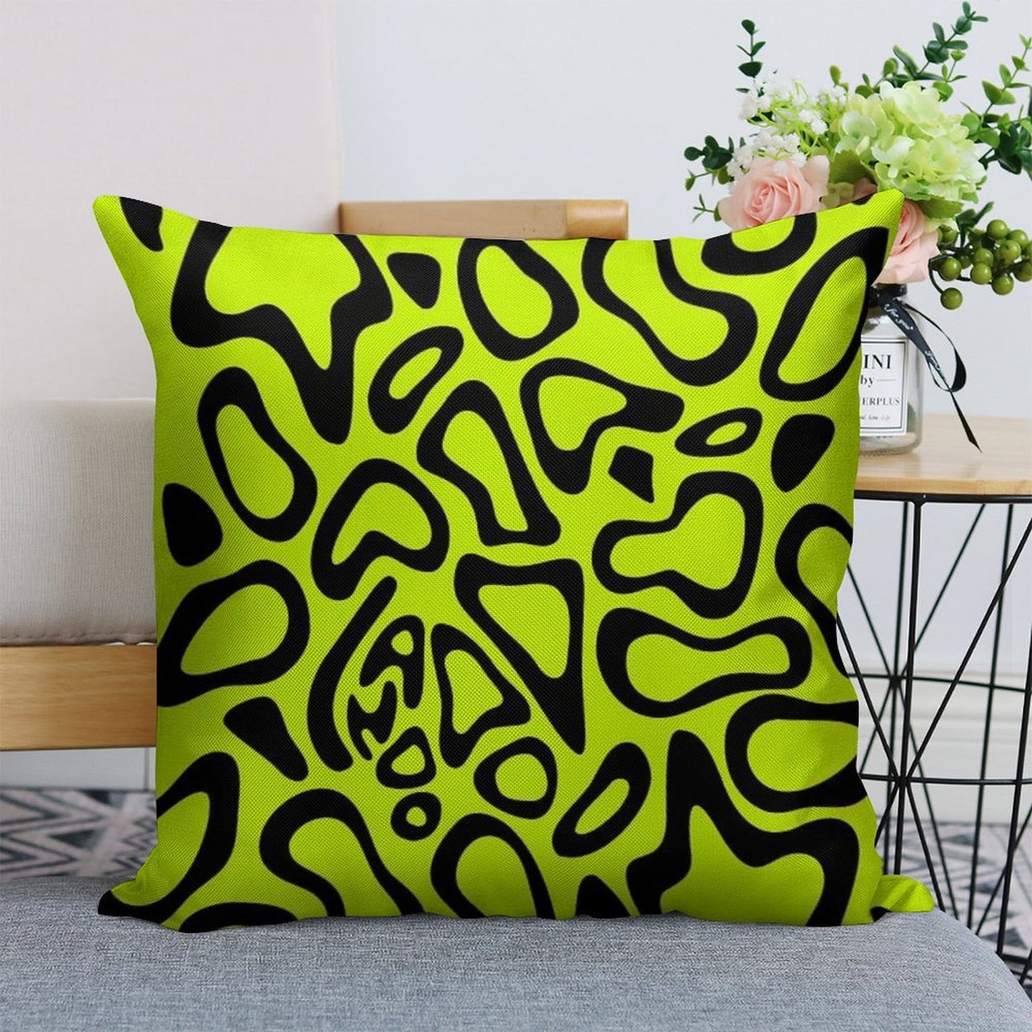 Lando Norris 2024 Helmet Pattern Black Linen Throw Pillow Cover