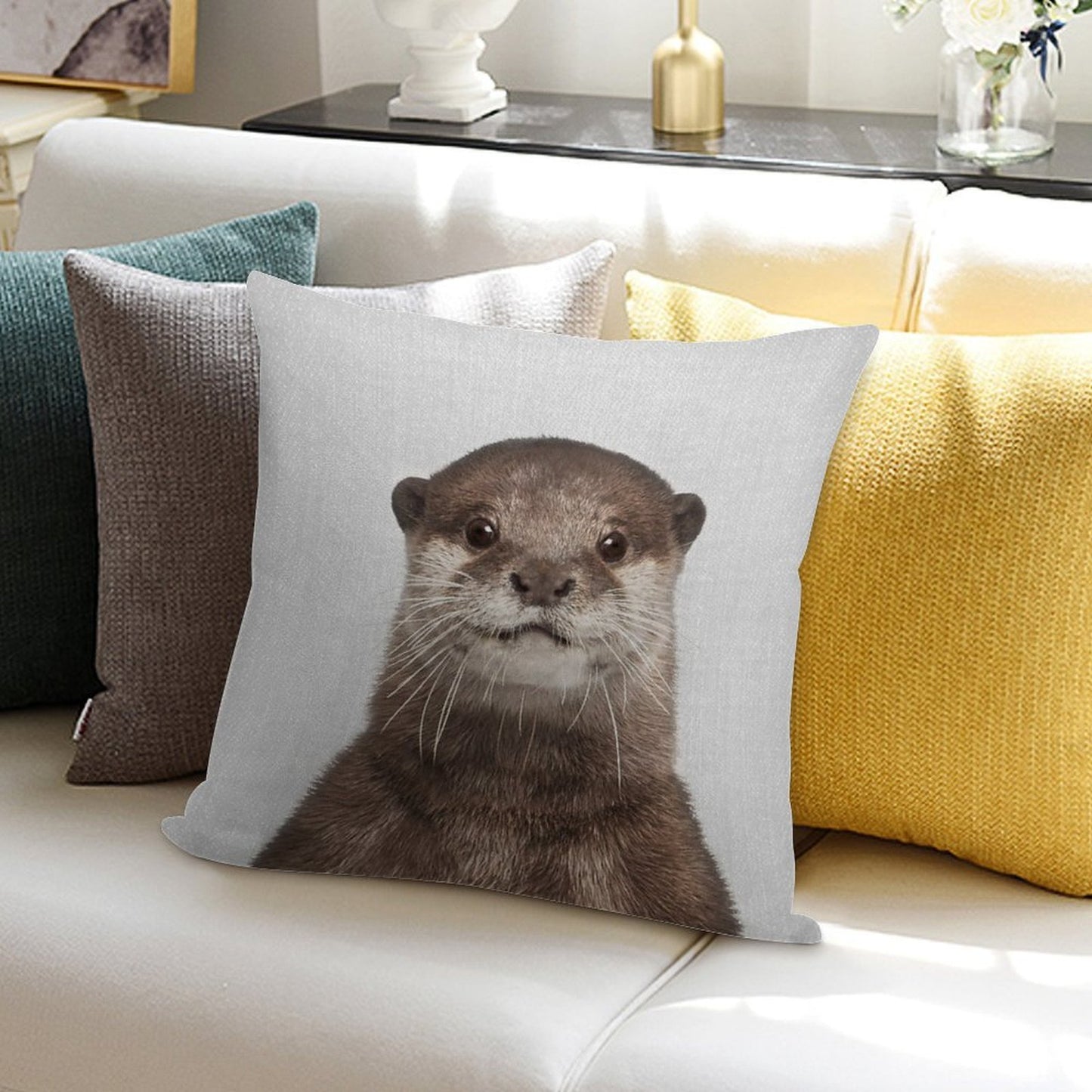Otter - Colorful Soft Shrink-Resistant Throw Pillow