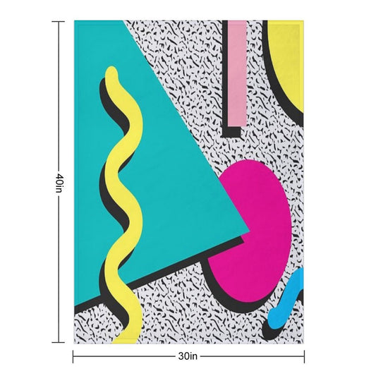 1980s Abstract Pattern Throw Blanket