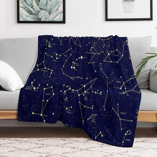Constellation Astronomy Star Map Night Sky Throw Blanket