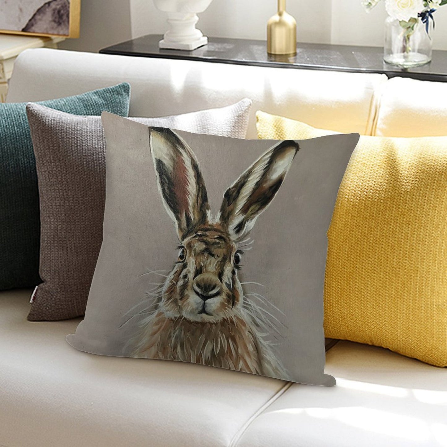 Hare Soft Gift Ready Throw Pillow